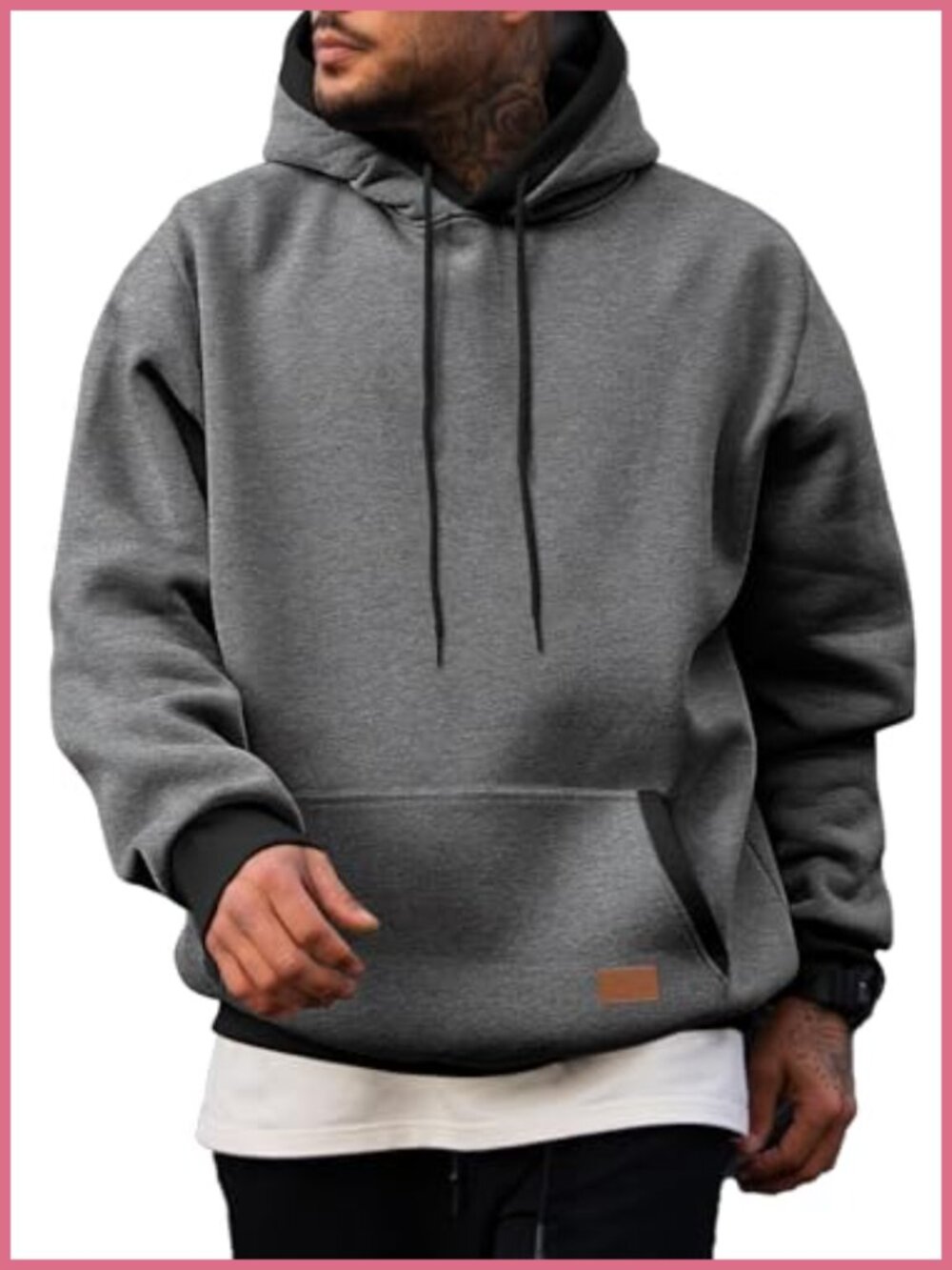 Men's Fleece Pullover Hoodie Kangaroo Pocket Drawstring